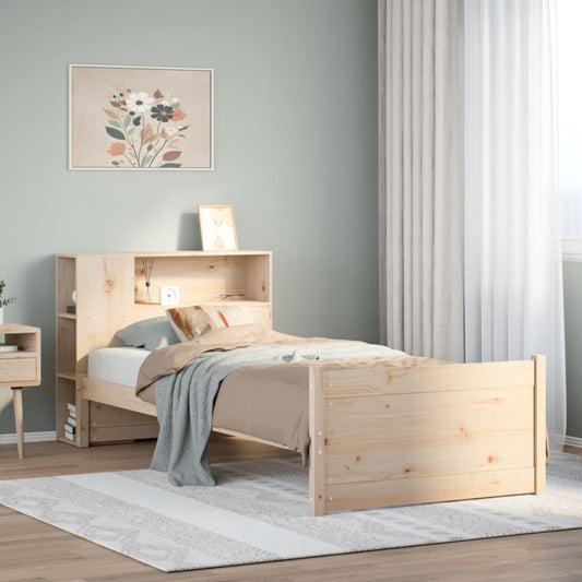 Bookcase Bed without Mattress 75x190cm Small Single Solid Wood Pine