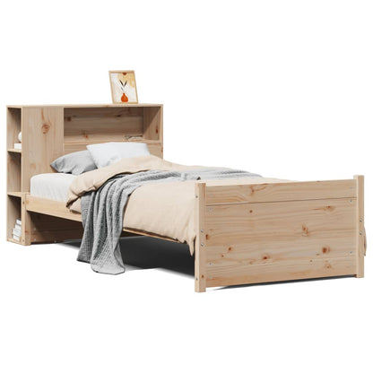 Bookcase Bed without Mattress 90x200cm Solid Wood Pine