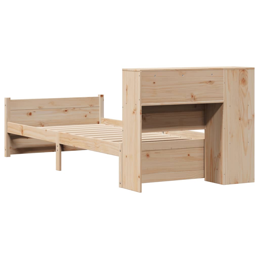 Bookcase Bed without Mattress 90x200cm Solid Wood Pine