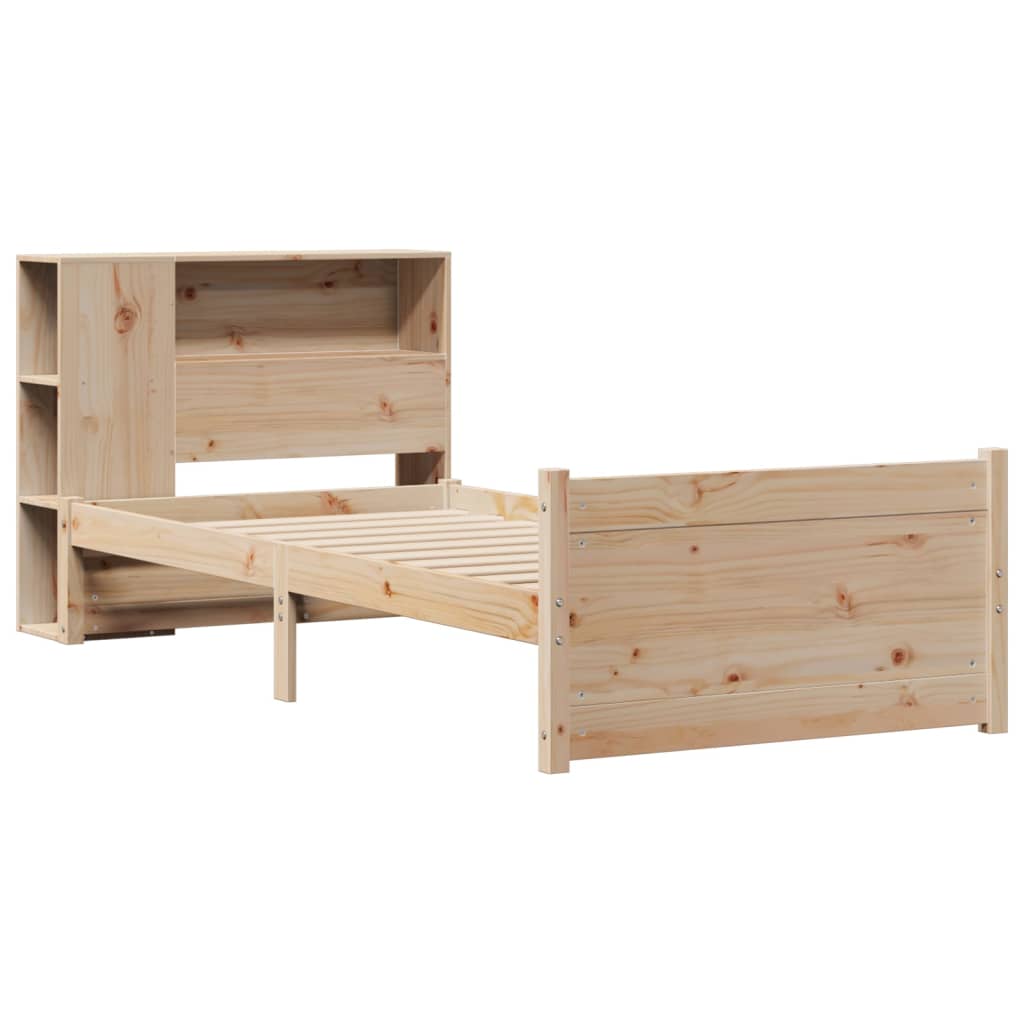 Bookcase Bed without Mattress 100x200cm Solid Wood Pine