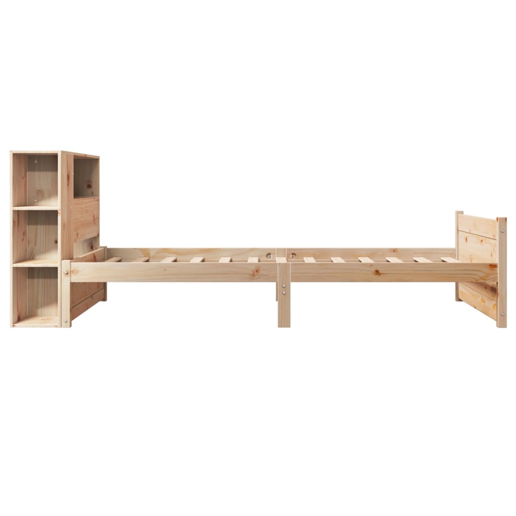 Bookcase Bed without Mattress 100x200cm Solid Wood Pine