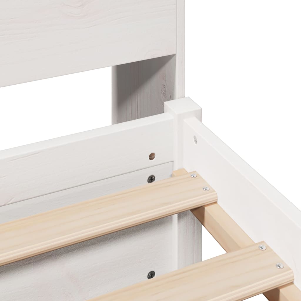 Bookcase Bed without Mattress White 100x200cm Solid Wood Pine