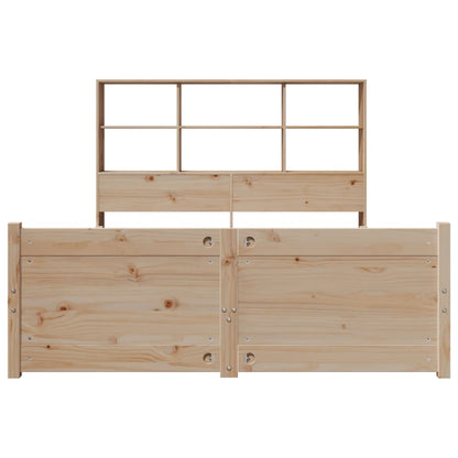 Bookcase Bed without Mattress 140x190cm Solid Wood Pine