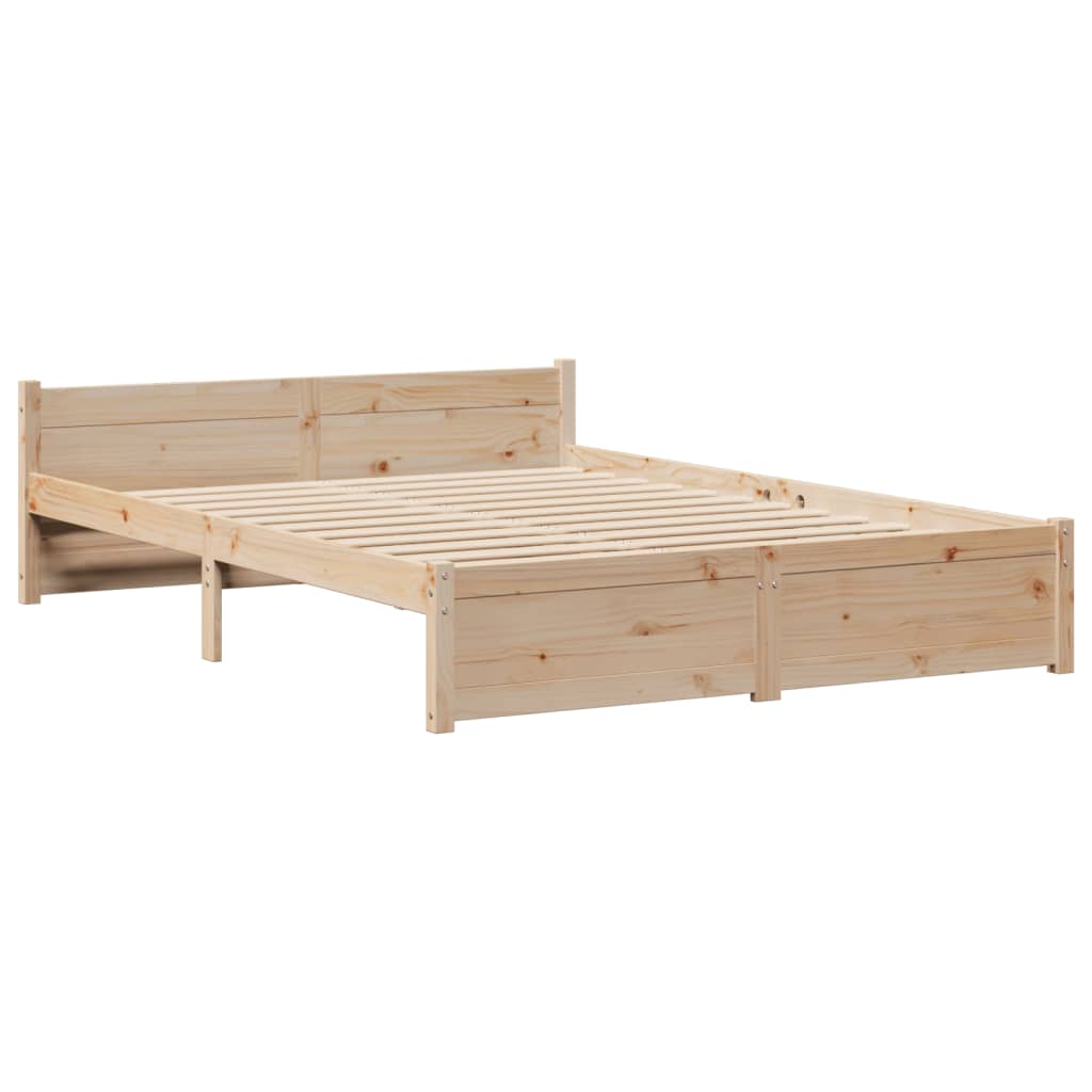 Bookcase Bed without Mattress 140x190cm Solid Wood Pine
