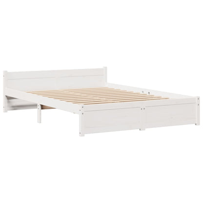 Bookcase Bed without Mattress White 140x200cm Solid Wood Pine