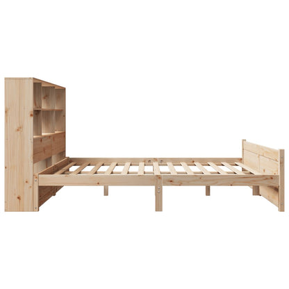 Bookcase Bed without Mattress 160x200cm Solid Wood Pine