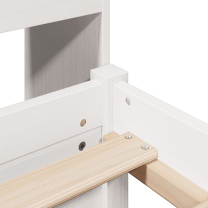 Bookcase Bed without Mattress White 160x200cm Solid Wood Pine