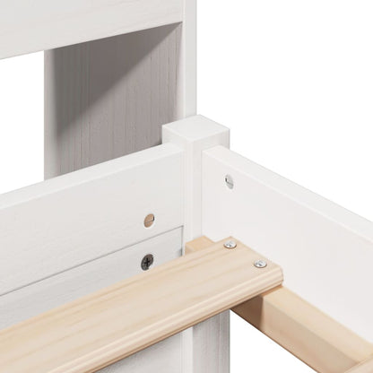 Bookcase Bed without Mattress White 180x200 cm Super King Solid Wood Pine