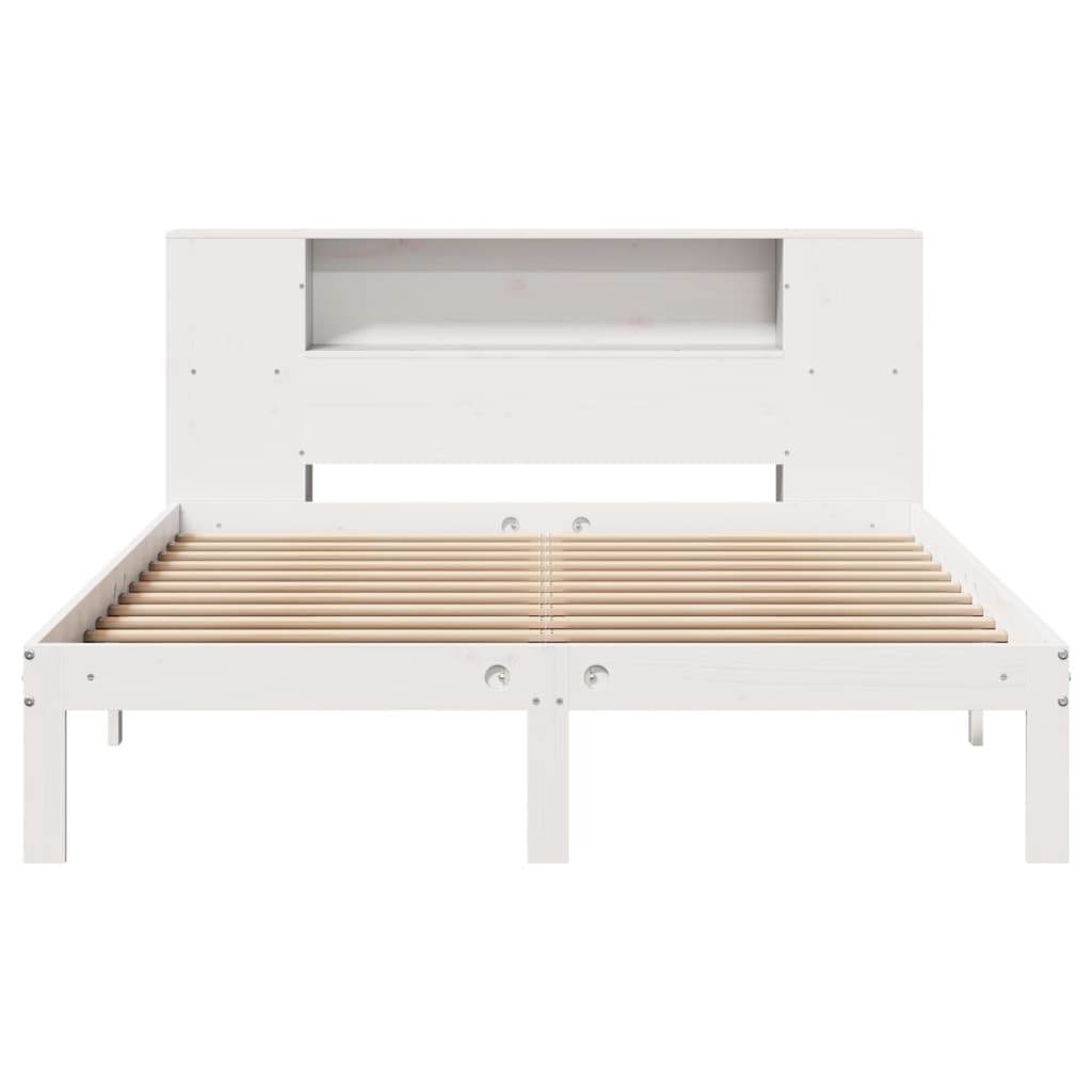 Bookcase Bed without Mattress White 120x190 cm Small Double Solid Wood Pine