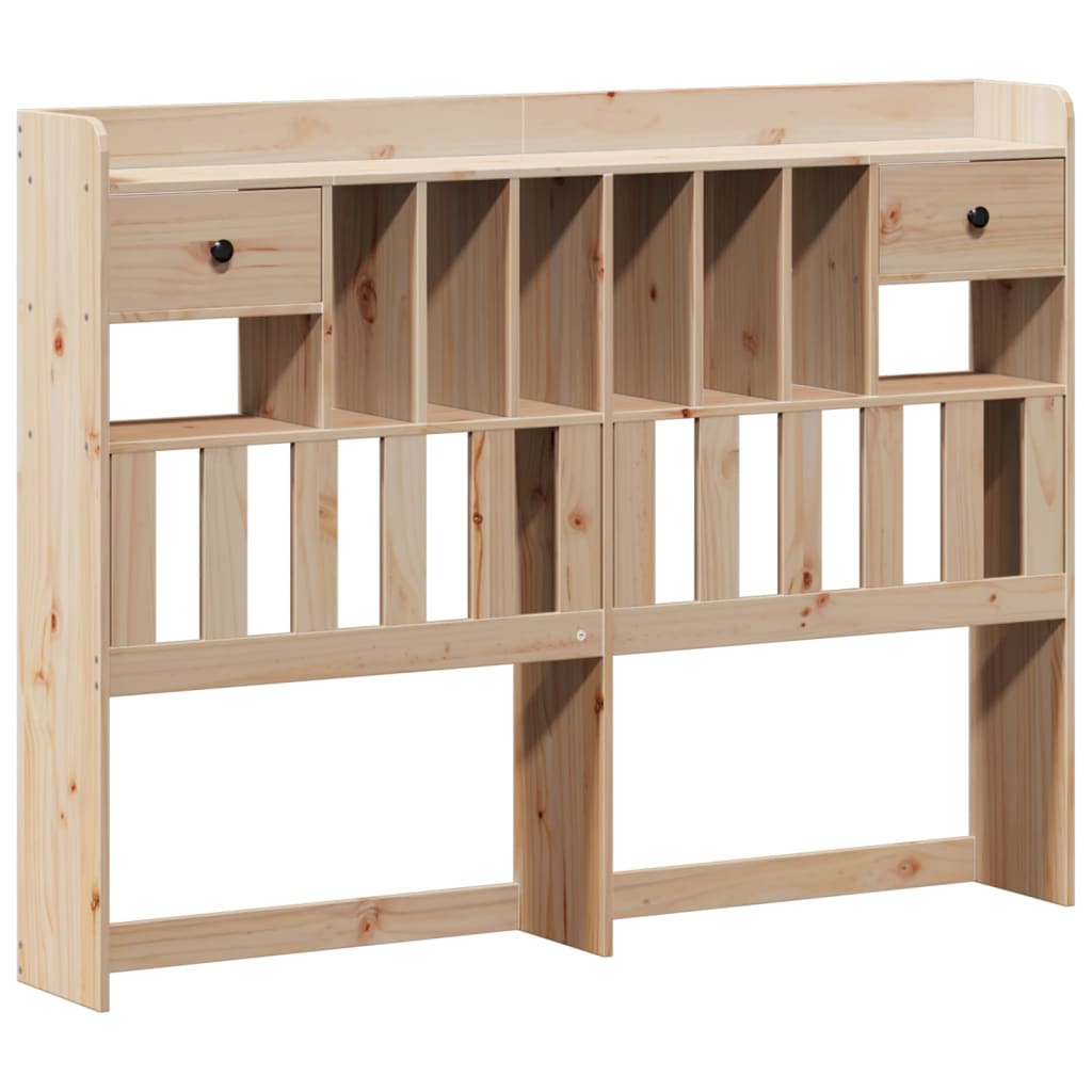 Bookcase Bed without Mattress 135x190cm Solid Wood Pine
