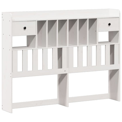Bookcase Bed without Mattress White 135x190cm Solid Wood Pine