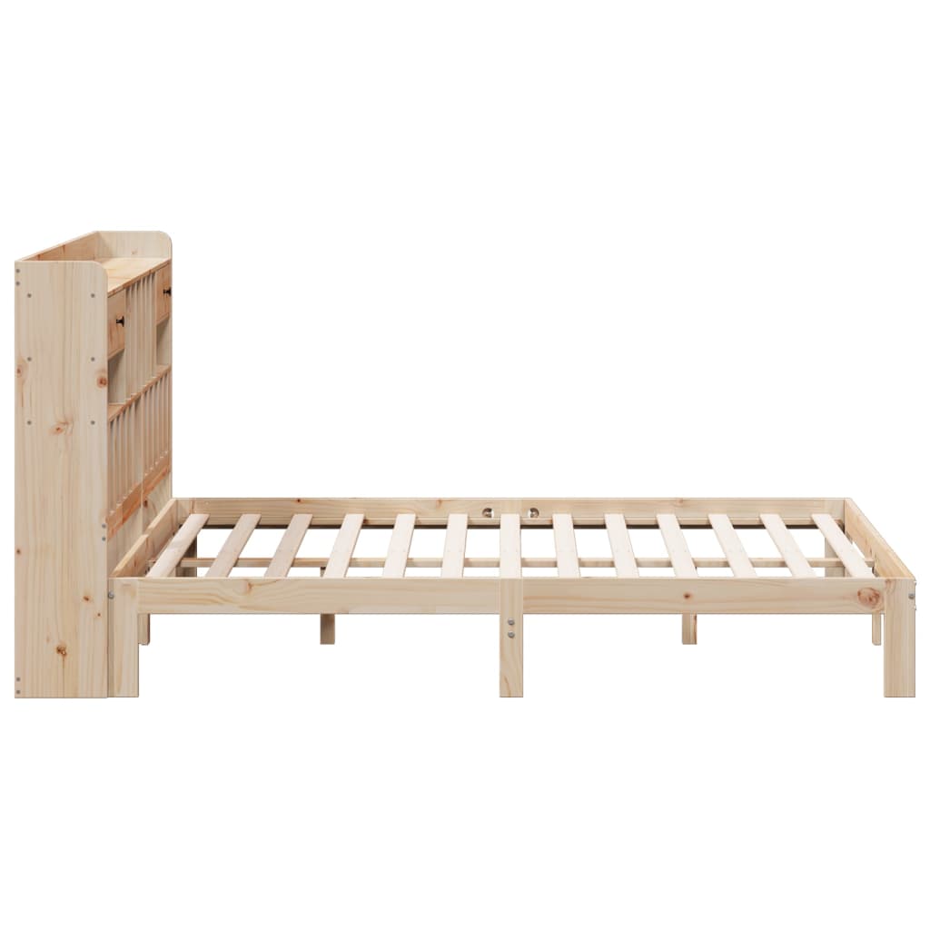 Bookcase Bed without Mattress 180x200cm Solid Wood Pine