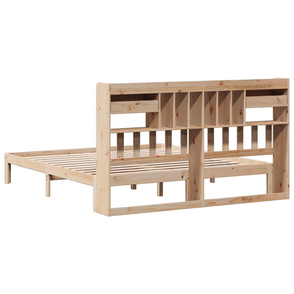 Bookcase Bed without Mattress 180x200cm Solid Wood Pine