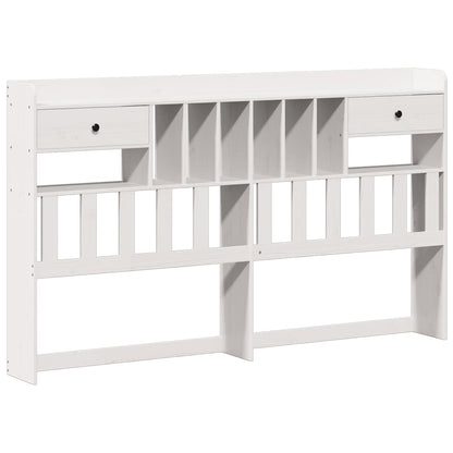 Bookcase Bed without Mattress White 180x200cm Solid Wood Pine