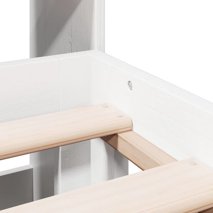 Bookcase Bed without Mattress White 180x200cm Solid Wood Pine