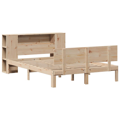 Bookcase Bed without Mattress 120x200cm Solid Wood Pine
