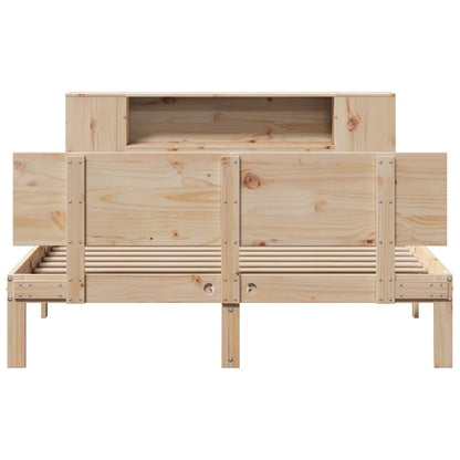 Bookcase Bed without Mattress 150x200 cm King Size Solid Wood Pine