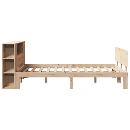Bookcase Bed without Mattress 150x200 cm King Size Solid Wood Pine