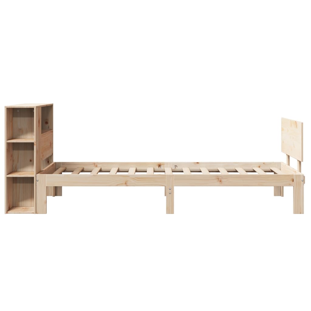 Bookcase Bed without Mattress 75x190cm Small Single Solid Wood Pine