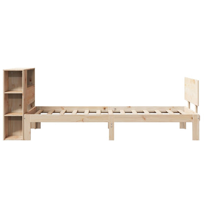 Bookcase Bed without Mattress 75x190cm Small Single Solid Wood Pine