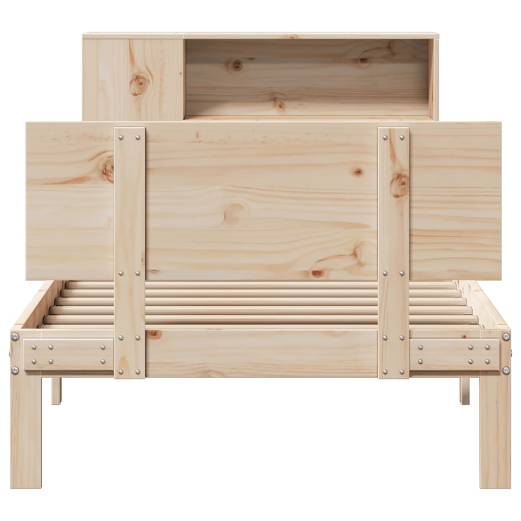 Bookcase Bed without Mattress 90x200cm Solid Wood Pine