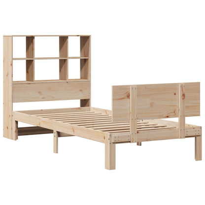 Bookcase Bed without Mattress 90x200cm Solid Wood Pine