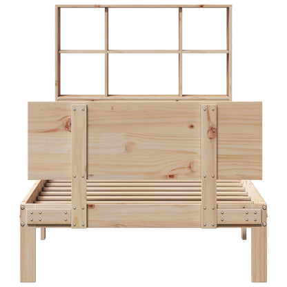 Bookcase Bed without Mattress 90x200cm Solid Wood Pine
