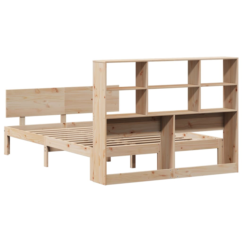 Bookcase Bed without Mattress 160x200cm Solid Wood Pine
