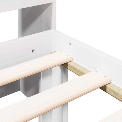 Bookcase Bed without Mattress White 75x190cm Solid Wood Pine