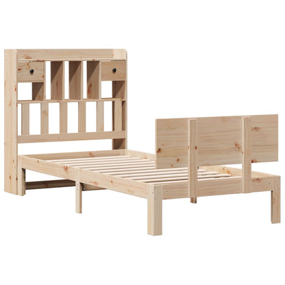 Bookcase Bed without Mattress 90x200cm Solid Wood Pine