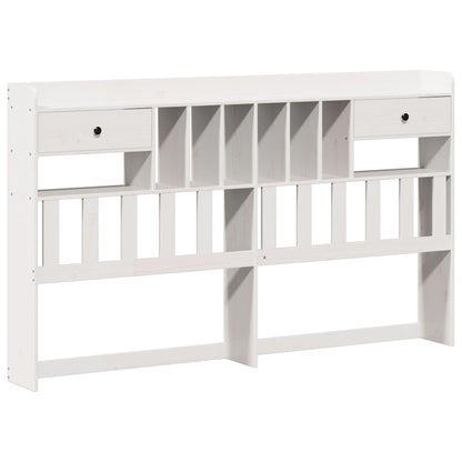Bookcase Bed without Mattress White 180x200 cm Super King Solid Wood Pine
