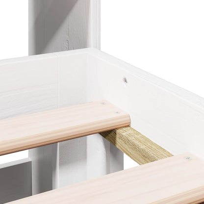 Bookcase Bed without Mattress White 180x200 cm Super King Solid Wood Pine