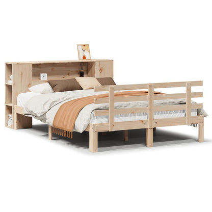 Bookcase Bed without Mattress 120x190 cm Small Double Solid Wood Pine