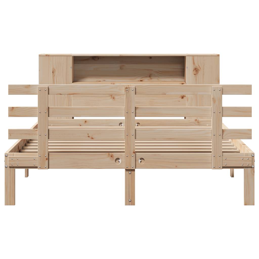 Bookcase Bed without Mattress 120x190 cm Small Double Solid Wood Pine