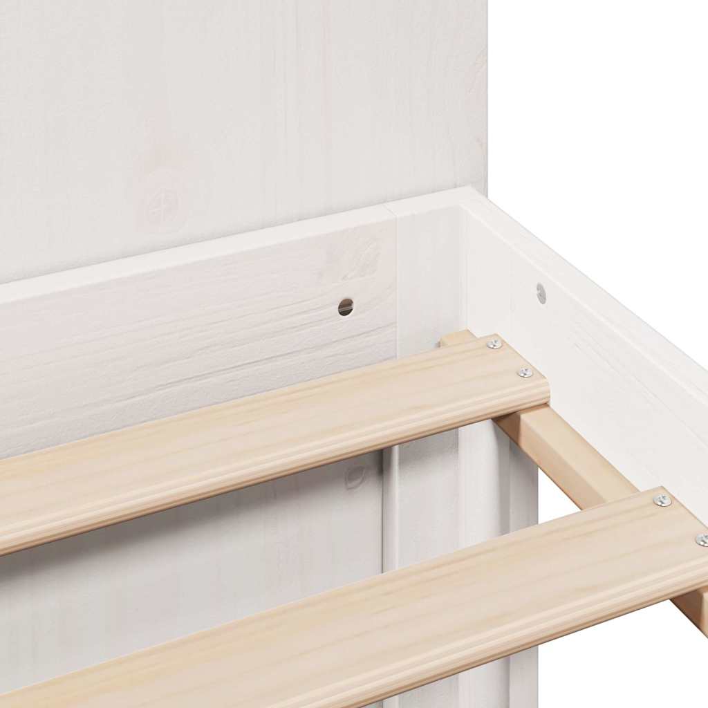 Bookcase Bed without Mattress White 135x190 cm Double Solid Wood Pine