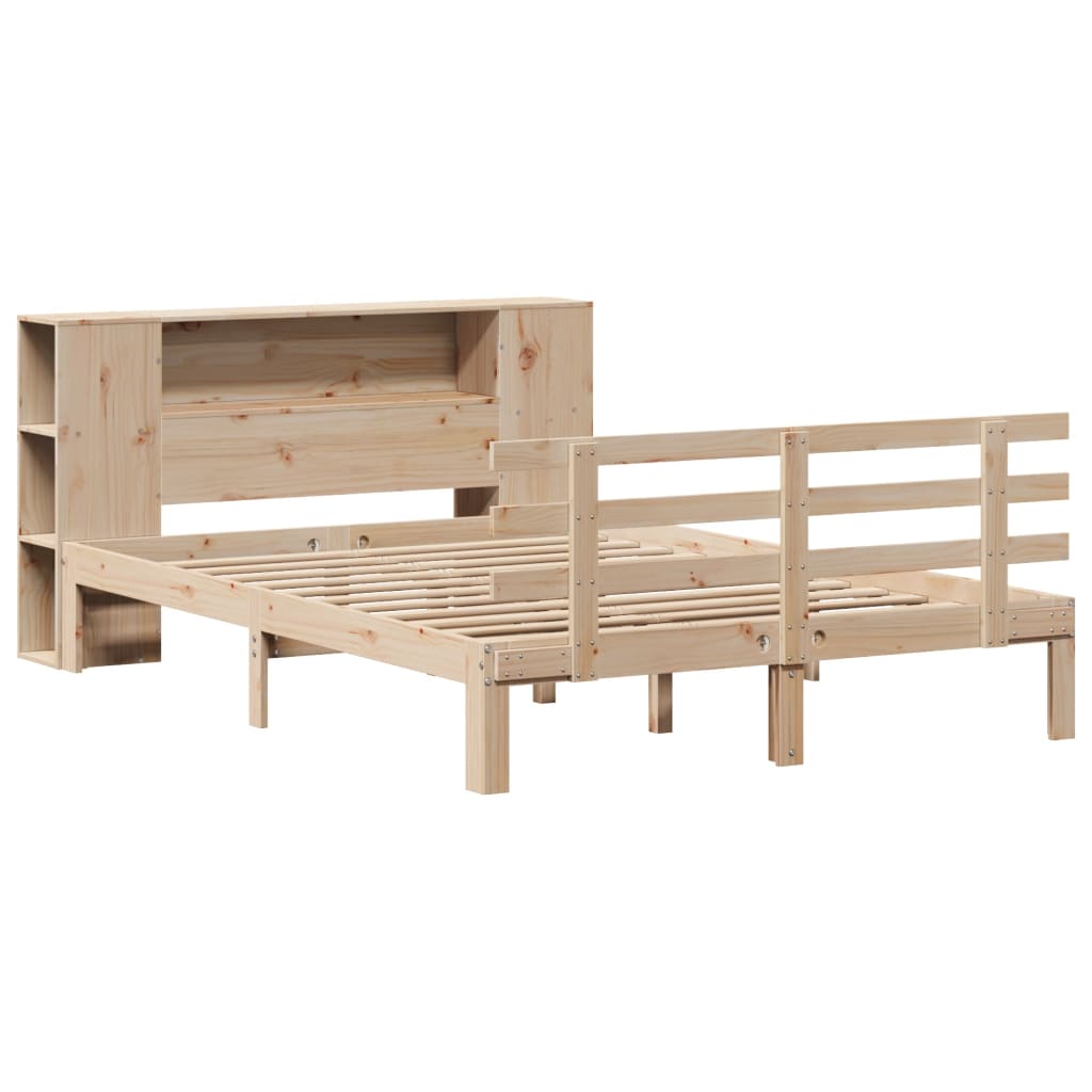 Bookcase Bed without Mattress 120x200cm Solid Wood Pine