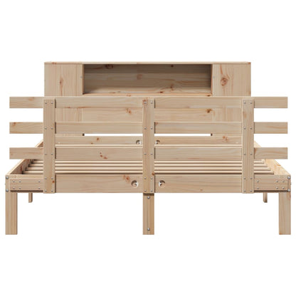 Bookcase Bed without Mattress 120x200cm Solid Wood Pine