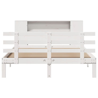 Bookcase Bed without Mattress White 120x200cm Solid Wood Pine