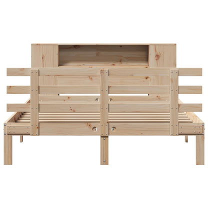 Bookcase Bed without Mattress 150x200 cm King Size Solid Wood Pine