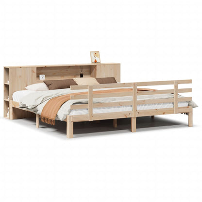 Bookcase Bed without Mattress 180x200 cm Super King Solid Wood Pine