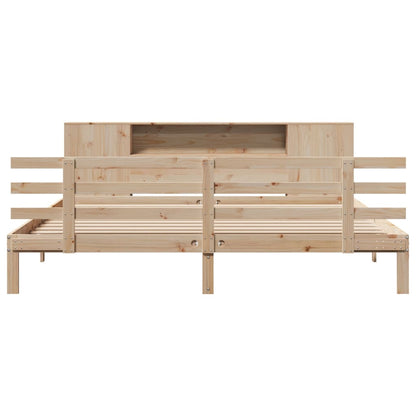 Bookcase Bed without Mattress 180x200 cm Super King Solid Wood Pine