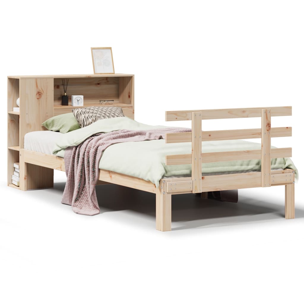 Bookcase Bed without Mattress 75x190 cm Small Single Solid Wood Pine