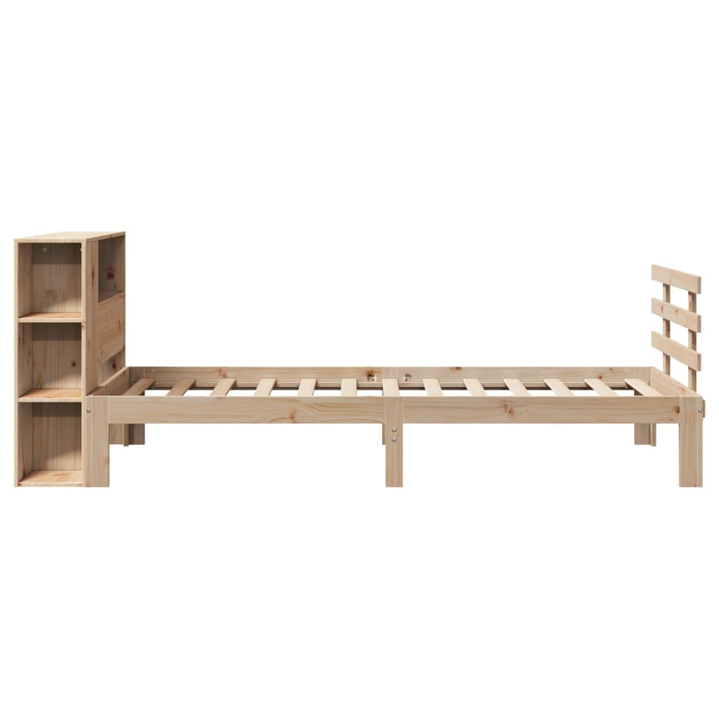 Bookcase Bed without Mattress 75x190 cm Small Single Solid Wood Pine