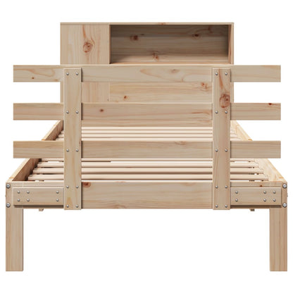 Bookcase Bed without Mattress 100x200cm Solid Wood Pine