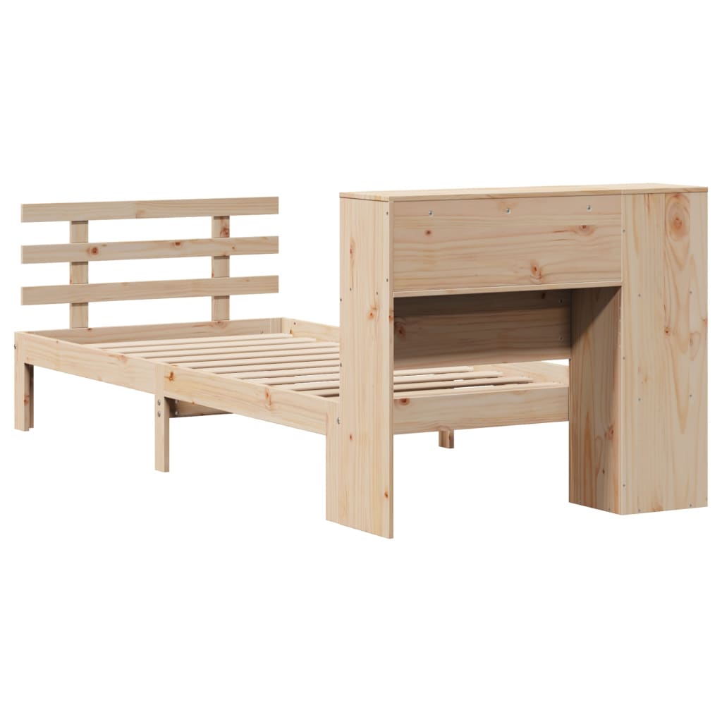 Bookcase Bed without Mattress 100x200cm Solid Wood Pine