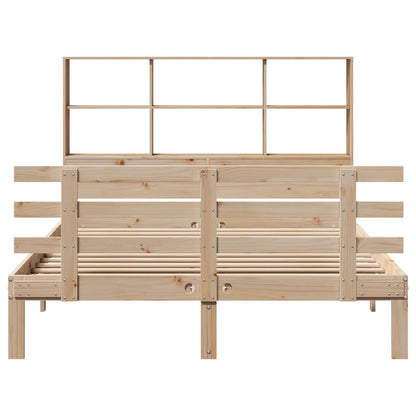 Bookcase Bed without Mattress 140x190cm Solid Wood Pine