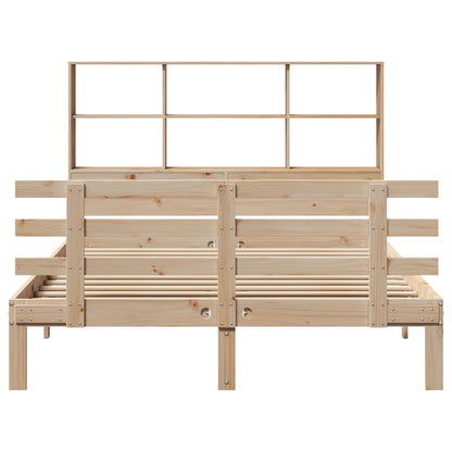 Bookcase Bed without Mattress 140x200cm Solid Wood Pine