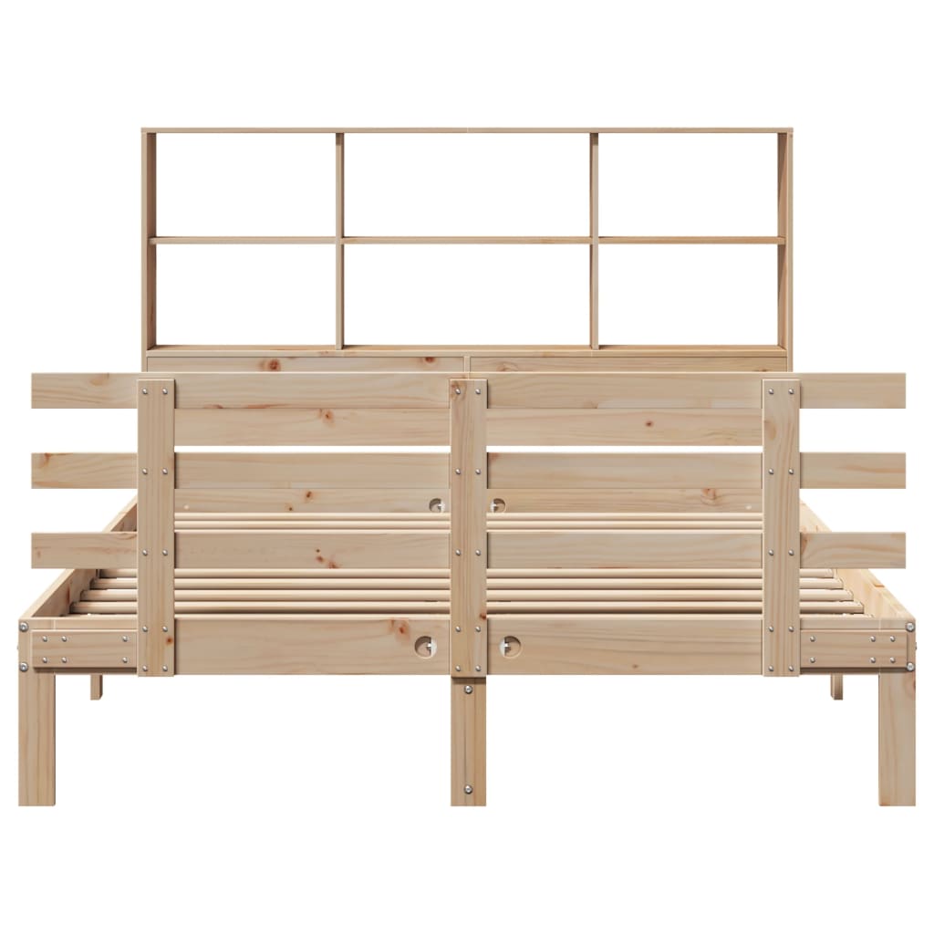 Bookcase Bed without Mattress 160x200cm Solid Wood Pine