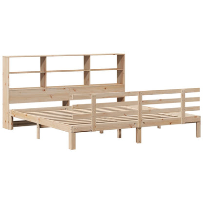 Bookcase Bed without Mattress 180x200 cm Super King Solid Wood Pine