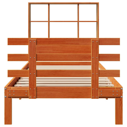 Bookcase Bed without Mattress Wax Brown 75x190 cm Small Single Solid Wood Pine